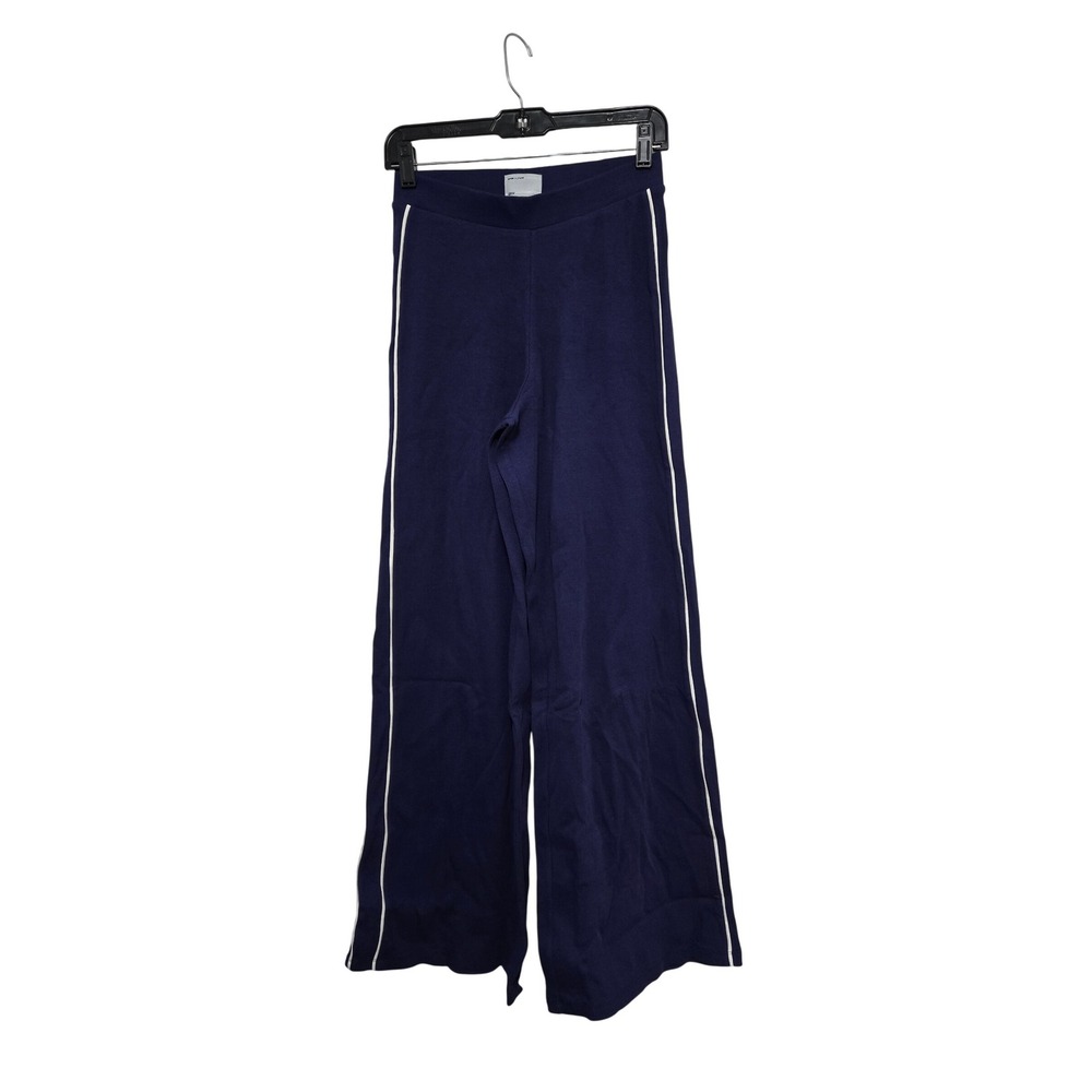 ASOS DESIGN super wide leg pants with contrast piping in navy - Size Small